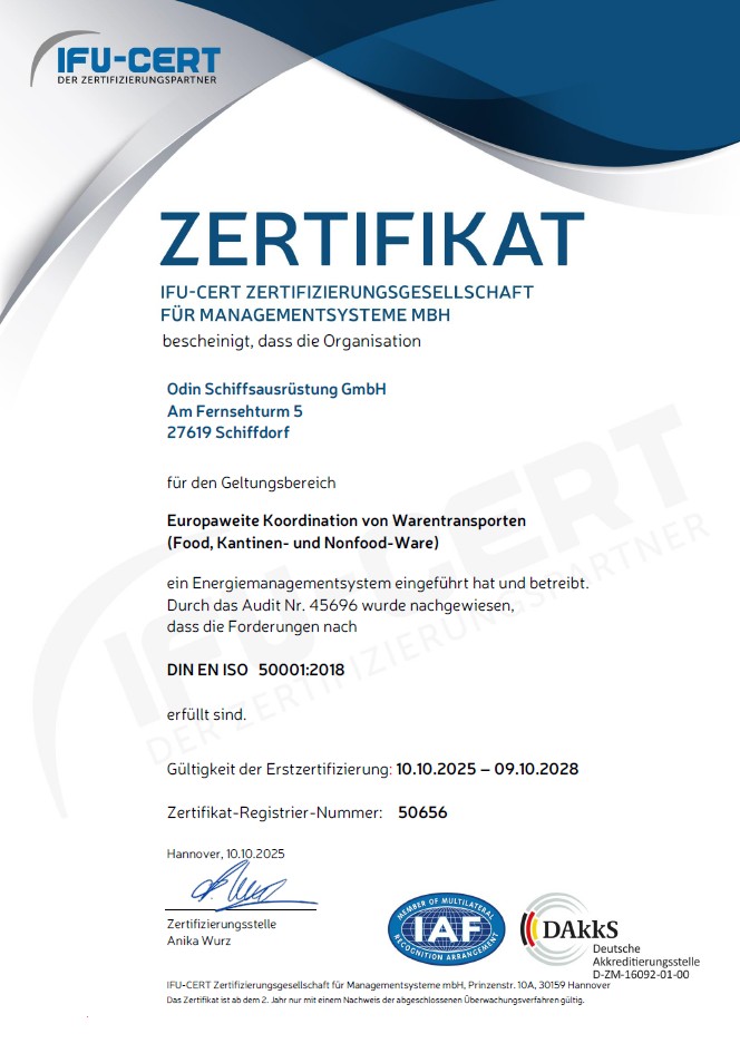 ISO 50001 Zertifikat